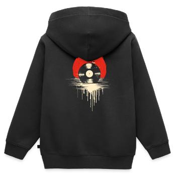 Vinyle Sunset pour tous les mélomanes - Sweat Premium à capuche zippé enfant bio - noir - Dos - AI Model Kid Male (0cm)