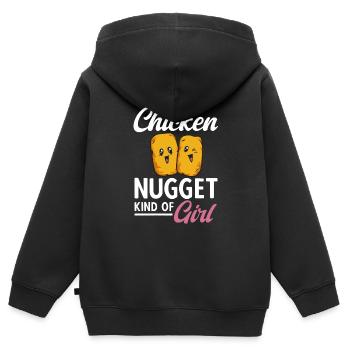 Chicken Nugget Liebhaber Chicken Nuggets - Kinder Premium Organic Zip Hoodie - Schwarz - Hinten - AI Model Kid Male (0cm)