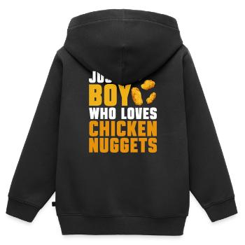 Chicken Nugget Liebhaber Chicken Nuggets - Kinder Premium Organic Zip Hoodie - Schwarz - Hinten - AI Model Kid Male (0cm)