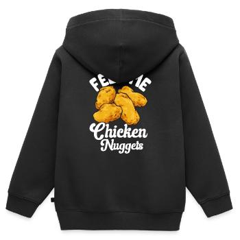 Chicken Nugget Liebhaber Chicken Nuggets - Kinder Premium Organic Zip Hoodie - Schwarz - Hinten - AI Model Kid Male (0cm)