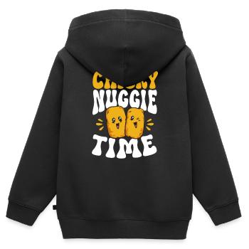 Chicken Nugget Liebhaber Chicken Nuggets - Kinder Premium Organic Zip Hoodie - Schwarz - Hinten - AI Model Kid Male (0cm)