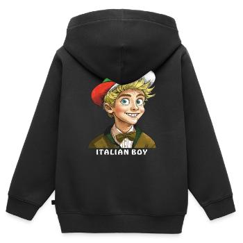BOY ITALY ITALIAN BOY - Kids Premium Organic Zip-up Hoodie - black - Back - AI Model Kid Male (0cm)