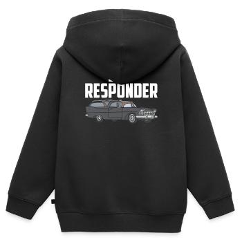 Last Responder Bestattung Begräbnis Lustige Einbalsamierung - Kinder Premium Organic Zip Hoodie - Schwarz - Hinten - AI Model Kid Male (0cm)