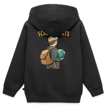 DÉBUT DE L’ÉCOLE - Sweat Premium à capuche zippé enfant bio - noir - Dos - AI Model Kid Male (0cm)