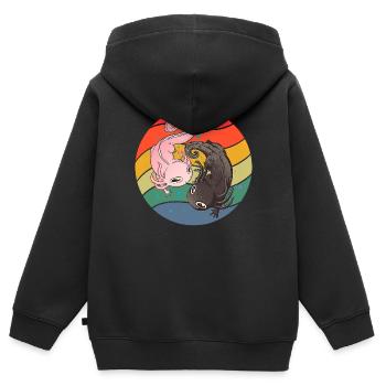 Ying and Yang Axolotl - Kinder Premium Organic Zip Hoodie - Schwarz - Hinten - AI Model Kid Male (0cm)