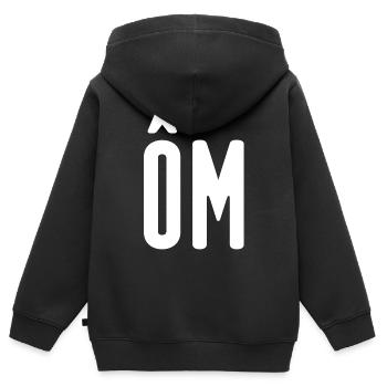 OM! Home! - Sweat Premium à capuche zippé enfant bio - noir - Dos - AI Model Kid Male (0cm)
