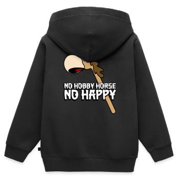 Hobby Horse - Kinder Premium Organic Zip Hoodie - Schwarz - Hinten - AI Model Kid Male (0cm)