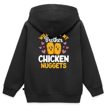 Chicken Nugget Liebhaber Chicken Nuggets - Kinder Premium Organic Zip Hoodie - Schwarz - Hinten - AI Model Kid Male (0cm)