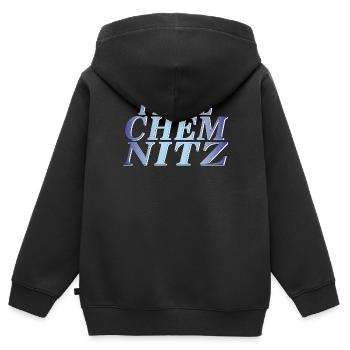 JE ME SENS CHEMNITZ - Sweat Premium à capuche zippé enfant bio - noir - Dos - AI Model Kid Male (0cm)