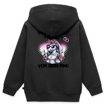 Enterrement de vie de garçon Mariée Enterrement de vie de jeune fille Grondement de femmes - Sweat Premium à capuche zippé enfant bio - noir - Dos - AI Model Kid Male (0cm)