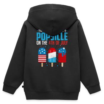 Tu me fais fondre comme une sucette glacée le 4 - Sweat Premium à capuche zippé enfant bio - noir - Dos - AI Model Kid Male (0cm)