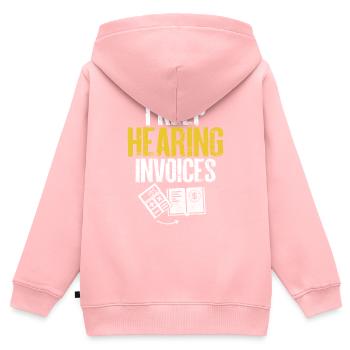 Ich höre immer wieder Rechnungen lustig Buchhaltung CPA - Kinder Premium Organic Zip Hoodie - Rosa - Hinten - AI Model Kid Female (0cm)