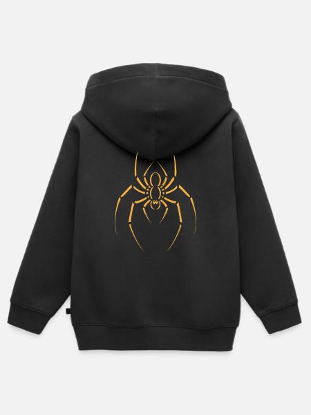 Spinne - Kinder Premium Organic Zip Hoodie - Schwarz