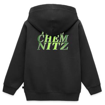 JE ME SENS CHEMNITZ - Sweat Premium à capuche zippé enfant bio - noir - Dos - AI Model Kid Male (0cm)