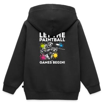 Let The Paintball Games Begin! Tactical Player Pai - Kinder Premium Organic Zip Hoodie - Schwarz - Hinten - AI Model Kid Male (0cm)