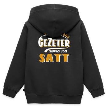 J’EN AI MARRE DE LA CLAMEUR - Sweat Premium à capuche zippé enfant bio - noir - Dos - AI Model Kid Male (0cm)