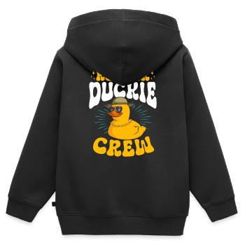 Quietscheentchen Quietscheente Gummiente - Kinder Premium Organic Zip Hoodie - Schwarz - Hinten - AI Model Kid Male (0cm)