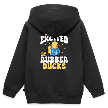 Quietscheentchen Quietscheente Gummiente - Kinder Premium Organic Zip Hoodie - Schwarz - Hinten - AI Model Kid Male (0cm)