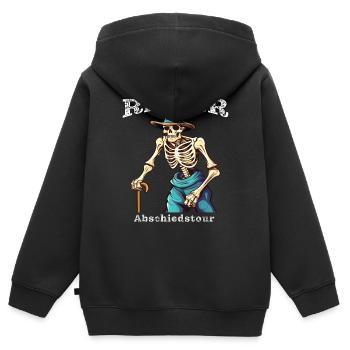 Tournée d’adieu des retraités - Sweat Premium à capuche zippé enfant bio - noir - Dos - AI Model Kid Male (0cm)