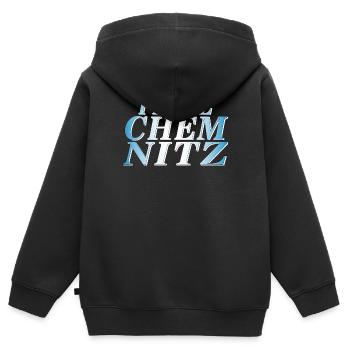 JE ME SENS CHEMNITZ - Sweat Premium à capuche zippé enfant bio - noir - Dos - AI Model Kid Male (0cm)