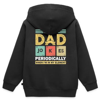 Je raconte des blagues à papa périodiquement pour la fête des pères - Sweat Premium à capuche zippé enfant bio - noir - Dos - AI Model Kid Male (0cm)