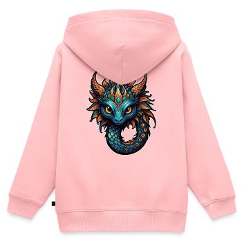 Créature fantastique adorable - Sweat Premium à capuche zippé enfant bio - rose - Dos - AI Model Kid Female (0cm)