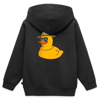 Quietscheentchen Quietscheente Gummiente - Kinder Premium Organic Zip Hoodie - Schwarz - Hinten - AI Model Kid Male (0cm)