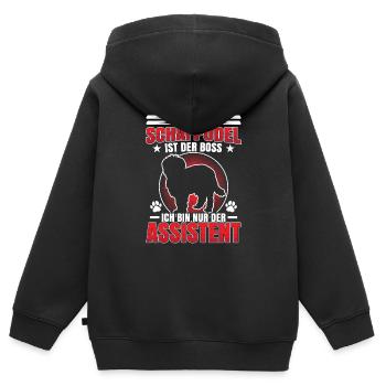 Schafpudel ist der Altdeutscher Hütehund - Kinder Premium Organic Zip Hoodie - Schwarz - Hinten - AI Model Kid Male (0cm)
