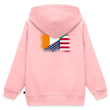 Elfenbeinküste USA - Kinder Premium Organic Zip Hoodie - Rosa - Hinten - AI Model Kid Female (0cm)