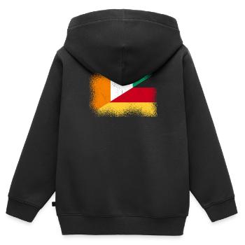 Elfenbeinküste Deutschland - Kinder Premium Organic Zip Hoodie - Schwarz - Hinten - AI Model Kid Male (0cm)