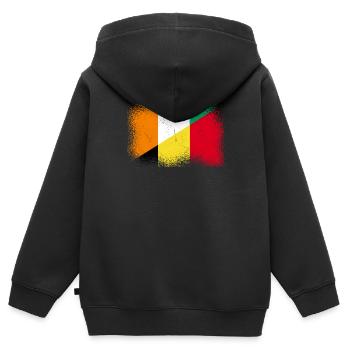 Elfenbeinküste Belgien Fahne - Kinder Premium Organic Zip Hoodie - Schwarz - Hinten - AI Model Kid Male (0cm)