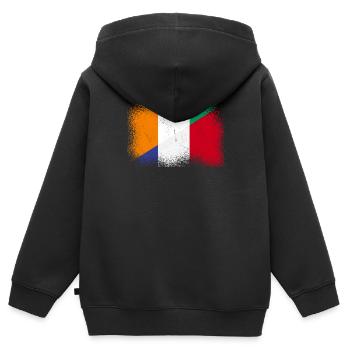 Elfenbeinküste Farnkreich - Kinder Premium Organic Zip Hoodie - Schwarz - Hinten - AI Model Kid Male (0cm)