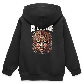 Elfenbeinküste Westafrika Elefant Ivorische Flagge - Kinder Premium Organic Zip Hoodie - Schwarz - Hinten - AI Model Kid Male (0cm)