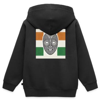 Elfenbeinküste, Westafrika, Elefant, Ivorische - Kinder Premium Organic Zip Hoodie - Schwarz - Hinten - AI Model Kid Male (0cm)