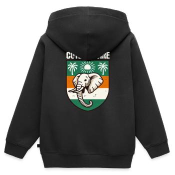 Karte Mit Der Flagge Der Elfenbeinküste, - Kinder Premium Organic Zip Hoodie - Schwarz - Hinten - AI Model Kid Male (0cm)