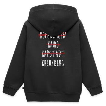 Kreuzberg Berlin Streichliste - Kinder Premium Organic Zip Hoodie - Schwarz - Hinten - AI Model Kid Male (0cm)