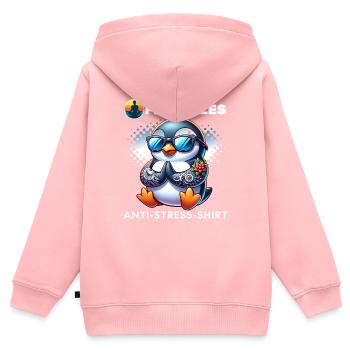 Méditation & Yoga Officiel Anti Stress - Sweat Premium à capuche zippé enfant bio - rose - Dos - AI Model Kid Female (0cm)
