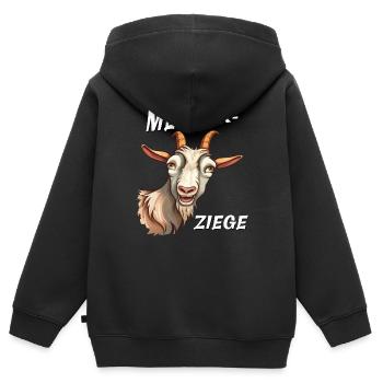 MECKER-ZIEGE - Kinder Premium Organic Zip Hoodie - Schwarz - Hinten - AI Model Kid Male (0cm)