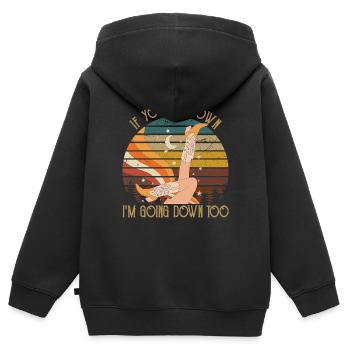 If You Go Down I'm Going Down Too Country Music - Kinder Premium Organic Zip Hoodie - Schwarz - Hinten - AI Model Kid Male (0cm)