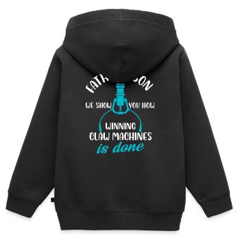 Father And Son We Show You How Winning Claw - Kinder Premium Organic Zip Hoodie - Schwarz - Hinten - AI Model Kid Male (0cm)