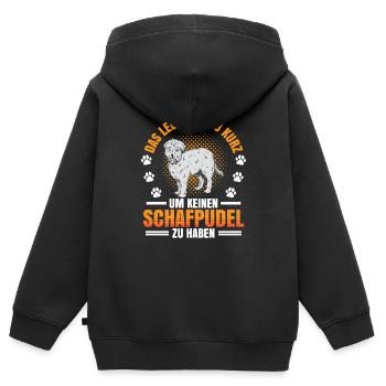 Keinen Schafpudel haben Altdeutscher Hütehund - Kinder Premium Organic Zip Hoodie - Schwarz - Hinten - AI Model Kid Male (0cm)