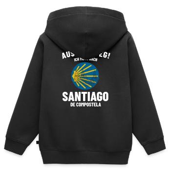 Aus dem Weg Ich muss nach Santiago - Pilgern - Kinder Premium Organic Zip Hoodie - Schwarz - Hinten - AI Model Kid Male (0cm)