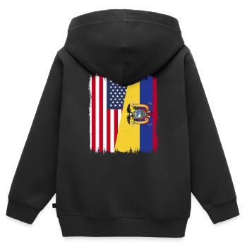 Ecuador Quito Guayaquil Ecuadorianische - Kinder Premium Organic Zip Hoodie - Schwarz - Hinten - AI Model Kid Male (0cm)