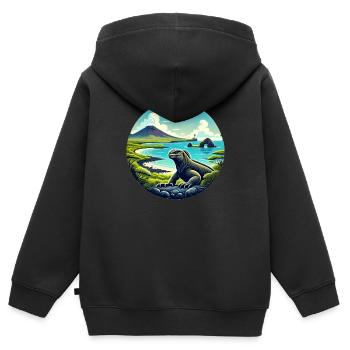 Ecuador Quito Guayaquil Ecuadorianische - Kinder Premium Organic Zip Hoodie - Schwarz - Hinten - AI Model Kid Male (0cm)