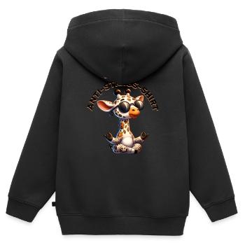 Méditation & Yoga Officiel Anti Stress - Sweat Premium à capuche zippé enfant bio - noir - Dos - AI Model Kid Male (0cm)