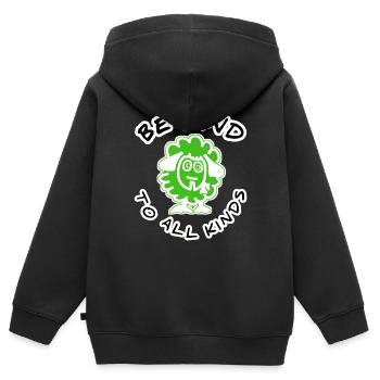 Schaf - Kinder Premium Organic Zip Hoodie - Schwarz - Hinten - AI Model Kid Male (0cm)