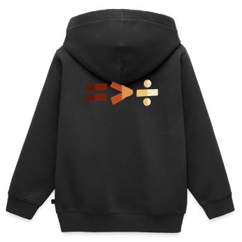 Equality Is Greater Than Division Black History - Kinder Premium Organic Zip Hoodie - Schwarz - Hinten - AI Model Kid Male (0cm)