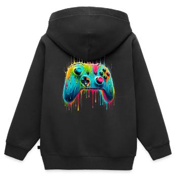 Colorful Gaming Gamer Controller - Kinder Premium Organic Zip Hoodie - Schwarz - Hinten - AI Model Kid Male (0cm)