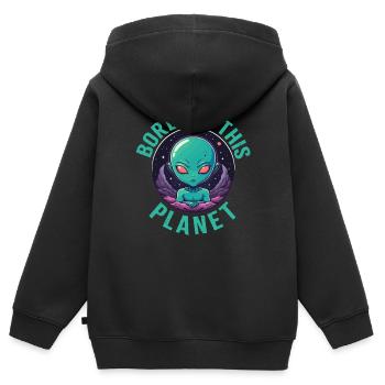 Marre de cette planète. - Sweat Premium à capuche zippé enfant bio - noir - Dos - AI Model Kid Male (0cm)