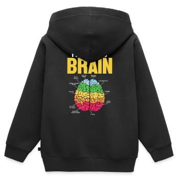 Sanitäter Gehirn Lustig Medizin EMS EMT - Kinder Premium Organic Zip Hoodie - Schwarz - Hinten - AI Model Kid Male (0cm)